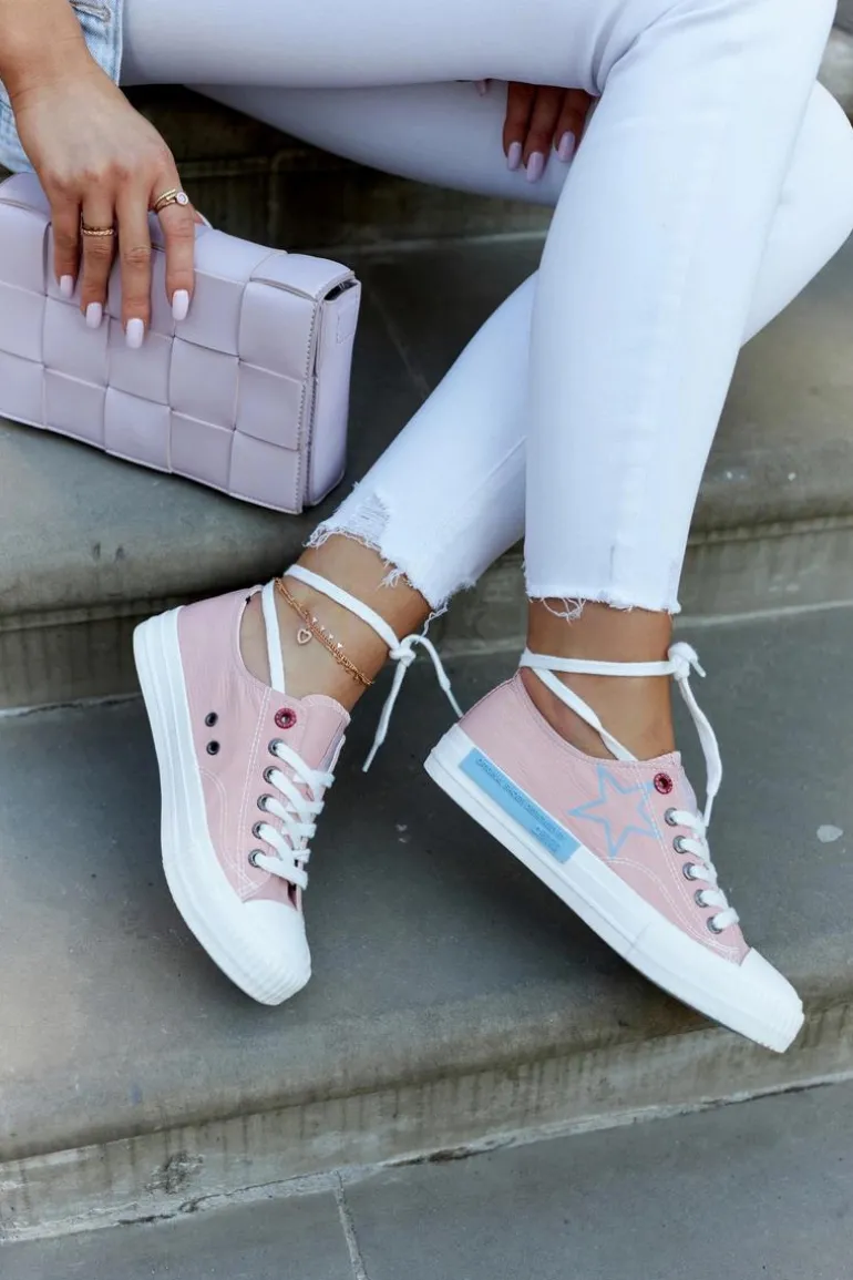 Damskie Niskie Trampki BIG STAR JJ274385 Różowe