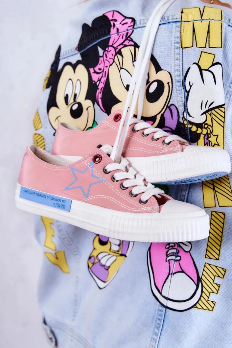 Damskie Niskie Trampki BIG STAR JJ274385 Różowe