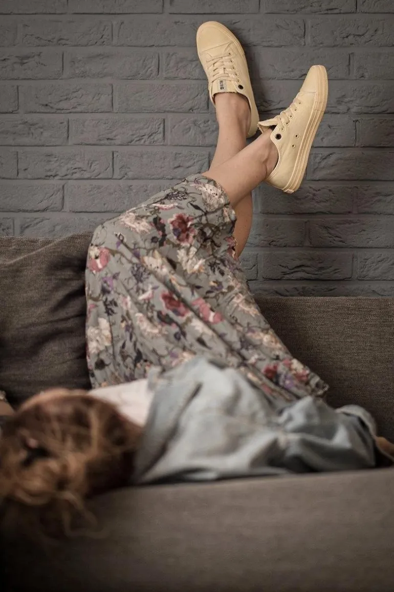 Damskie Niskie Trampki Big Star DD274441 Żółte