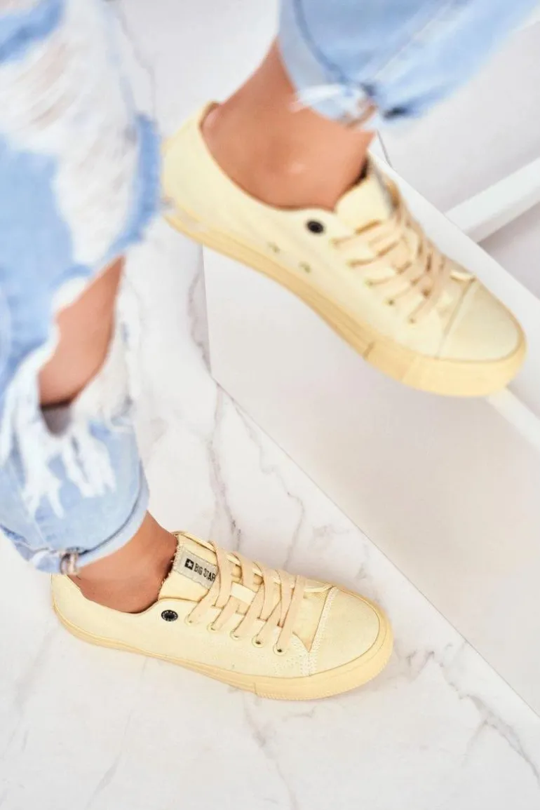 Damskie Niskie Trampki Big Star DD274441 Żółte