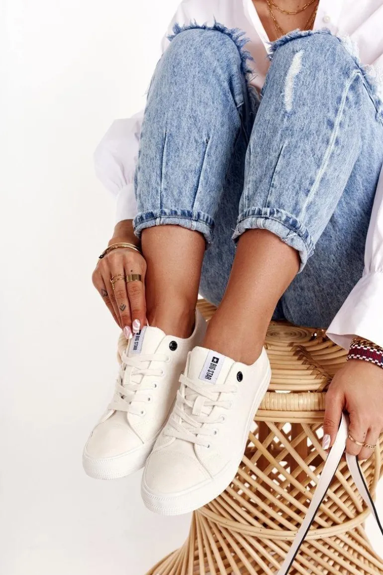 Damskie Niskie Trampki Big Star DD274451 Białe