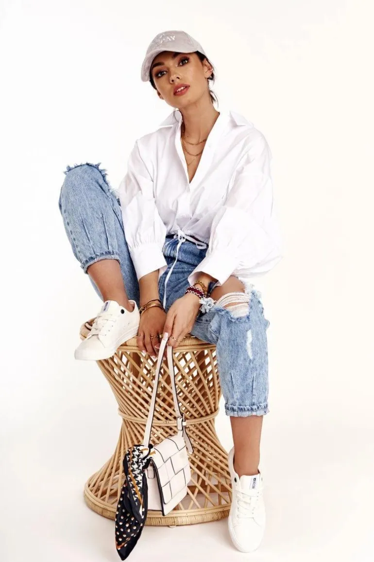 Damskie Niskie Trampki Big Star DD274451 Białe