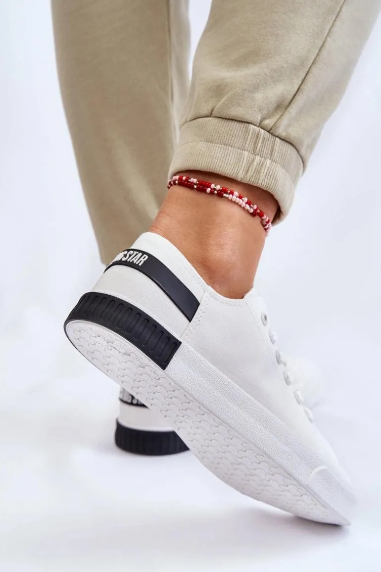 Damskie Niskie Trampki Big Star LL274039 Białe