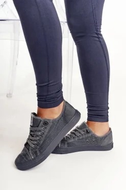 Damskie Niskie Trampki Big Star DD274440 Ciemnoszare