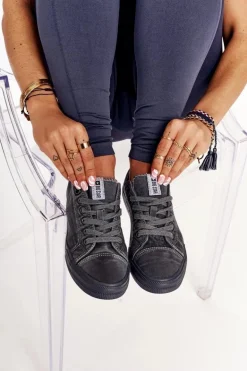 Damskie Niskie Trampki Big Star DD274440 Ciemnoszare