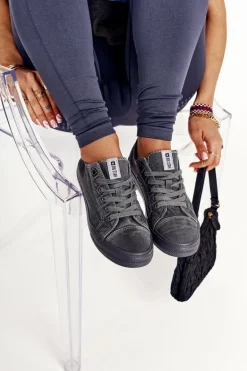 Damskie Niskie Trampki Big Star DD274440 Ciemnoszare