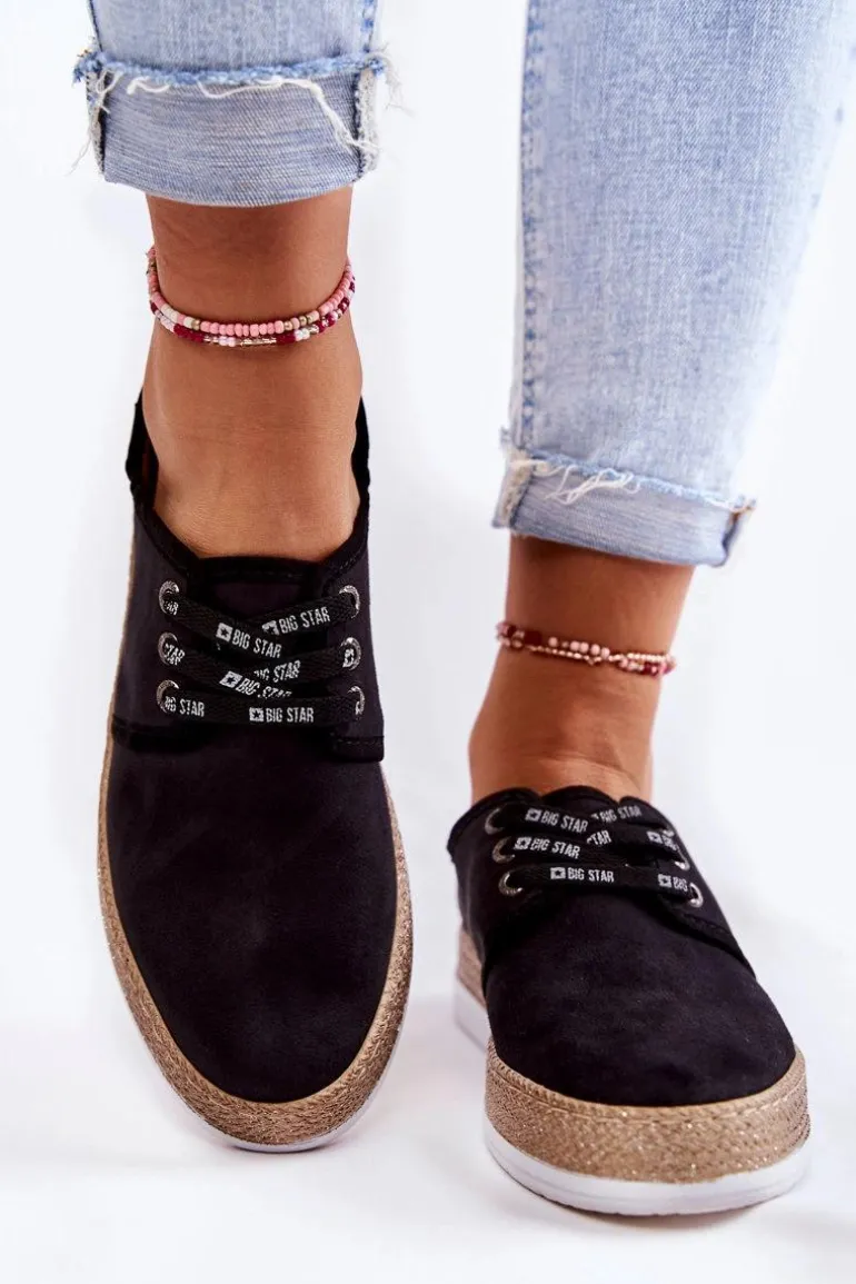 Damskie Niskie Trampki Memory Foam System Big Star KK276004 Czarne