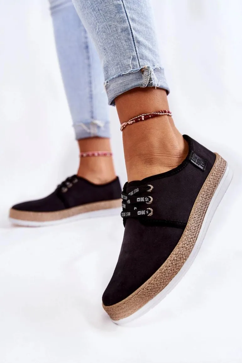 Damskie Niskie Trampki Memory Foam System Big Star KK276004 Czarne