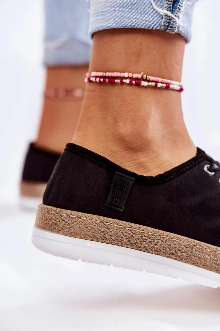 Damskie Niskie Trampki Memory Foam System Big Star KK276004 Czarne