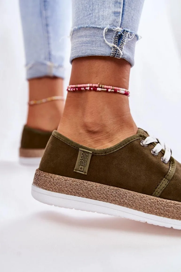 Damskie Niskie Trampki Memory Foam System Big Star KK276007 Khaki