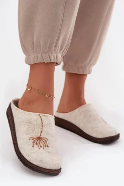 Damskie Obuwie Domowe Kapcie Inblu NL000011 Beżowe