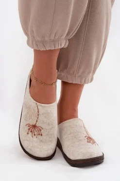 Damskie Obuwie Domowe Kapcie Inblu NL000011 Beżowe