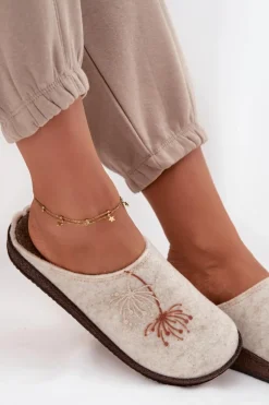 Damskie Obuwie Domowe Kapcie Inblu NL000011 Beżowe