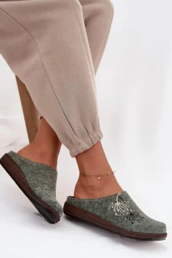 Damskie Obuwie Domowe Kapcie Inblu NL000011 Zielone