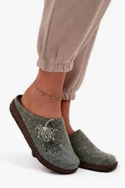 Damskie Obuwie Domowe Kapcie Inblu NL000011 Zielone