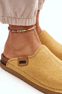 Damskie Obuwie Domowe Kapcie Inblu DJ000010 Żółte