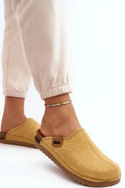 Damskie Obuwie Domowe Kapcie Inblu DJ000010 Żółte