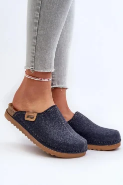 Damskie Obuwie Domowe Kapcie Inblu DJ000010 Granatowe