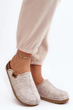 Damskie Obuwie Domowe Kapcie Inblu DJ000010 Jasnobeżowe