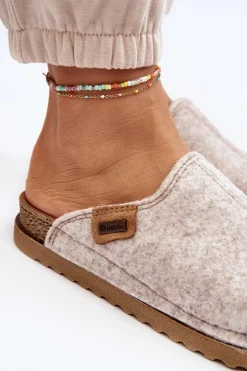 Damskie Obuwie Domowe Kapcie Inblu DJ000010 Jasnobeżowe