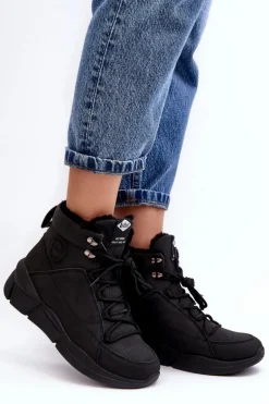 Damskie Ocieplane Botki Na Platformie Lee Cooper LCJ-23-44-1979L Czarne