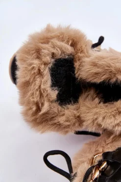 Damskie Ocieplane Buty Sportowe Sznurowane Czarno Beżowe Kerberos