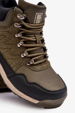 Damskie Ocieplane Buty Trekkingowe Khaki Big Star MM274480