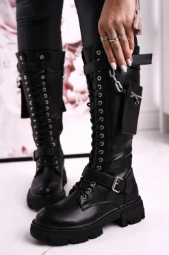 Damskie Ocieplane Kozaki Z Odpinaną Nerką Czarne Brooklyn