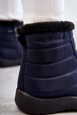 Damskie Ocieplane Śniegowce Granatowe Mezyss