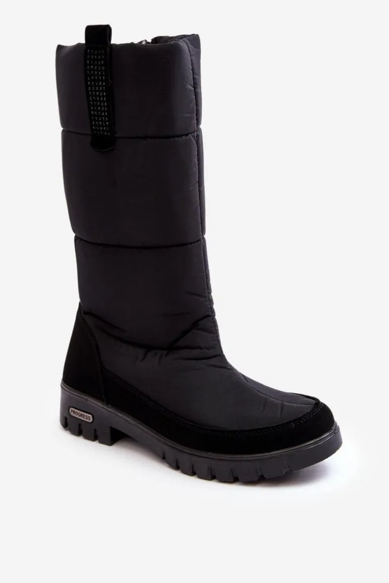 Damskie Ocieplane Śniegowce Progress PROGJ-22-136 Czarne