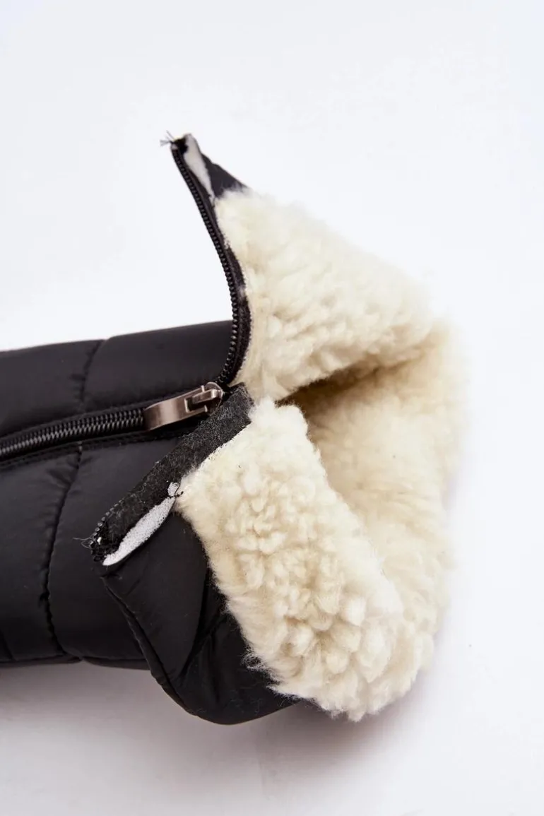 Damskie Ocieplane Śniegowce Progress PROGJ-22-136 Czarne