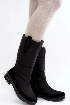 Damskie Ocieplane Śniegowce Progress PROGJ-22-136 Czarne