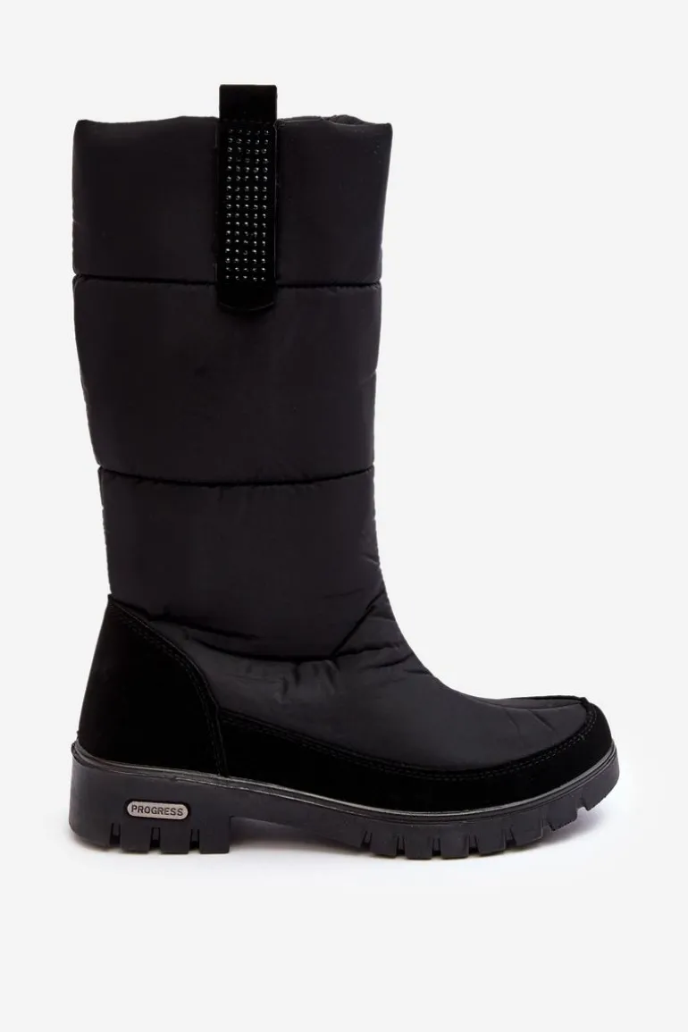 Damskie Ocieplane Śniegowce Progress PROGJ-22-136 Czarne