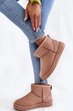 Damskie Ocieplane Śniegowce Big Star KK274293 Jasnoróżowe