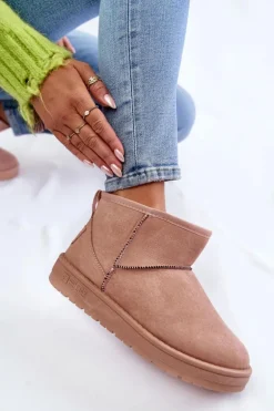 Damskie Ocieplane Śniegowce Big Star KK274293 Jasnoróżowe