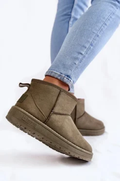 Damskie Ocieplane Śniegowce Big Star KK274292 Khaki