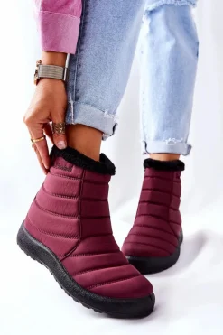 Damskie Ocieplane Śniegowce Burgund Mezyss