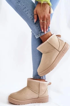 Damskie Ocieplane Śniegowce Big Star KK274290 Beżowe