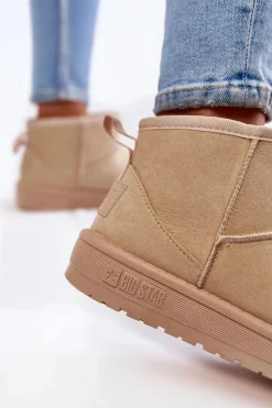 Damskie Ocieplane Śniegowce Big Star KK274290 Beżowe