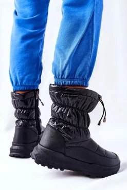 Damskie Ocieplane Śniegowce Na Suwak Czarne Starbone