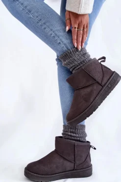 Damskie Ocieplane Śniegowce Big Star KK274291 Szare