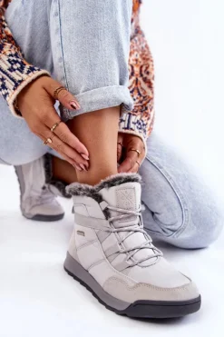 Damskie Ocieplane Śniegowce Cross Jeans KK2R4015C Szare