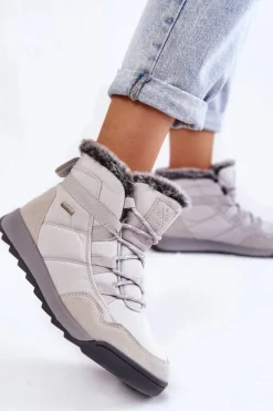 Damskie Ocieplane Śniegowce Cross Jeans KK2R4015C Szare