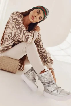 Damskie Ocieplane Śniegowce Big Star KK274195 Srebrne