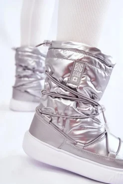 Damskie Ocieplane Śniegowce Big Star KK274195 Srebrne