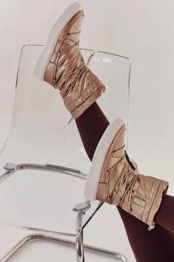 Damskie Ocieplane Śniegowce Big Star KK274194 Beżowe