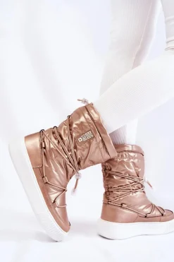 Damskie Ocieplane Śniegowce Big Star KK274194 Beżowe