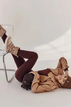 Damskie Ocieplane Śniegowce Big Star KK274194 Beżowe