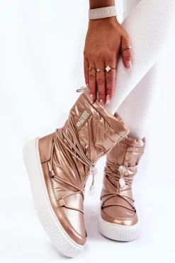 Damskie Ocieplane Śniegowce Big Star KK274194 Beżowe