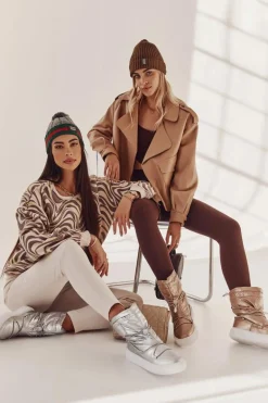 Damskie Ocieplane Śniegowce Big Star KK274194 Beżowe